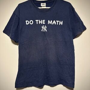 2007 Lee Do the Math MLB short Tag Navy Blue Graphic T-Shirt